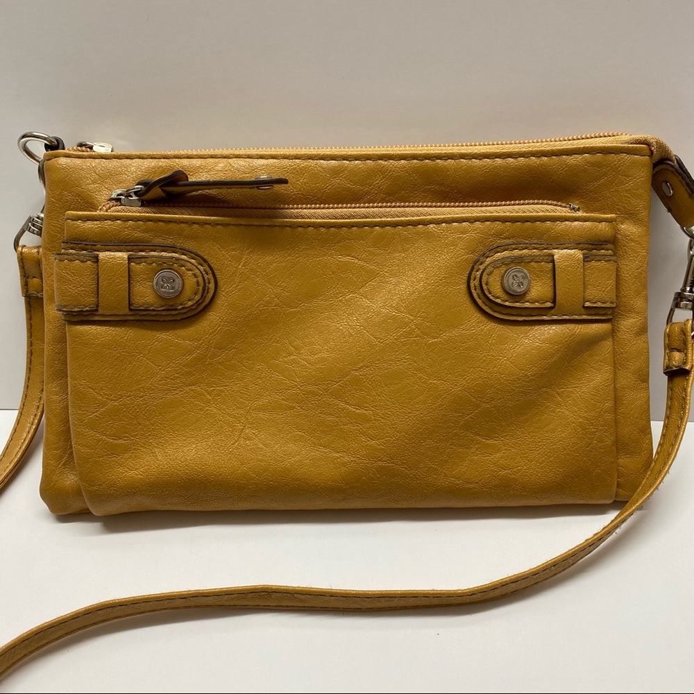 Relic Vegan Leather Mustard Yellow Small Crossbody Purse
